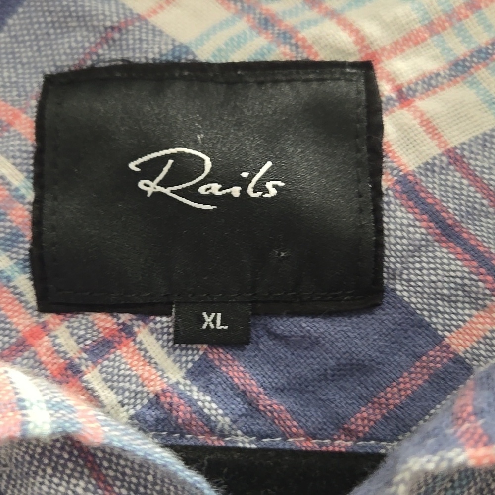 Rails-Wyatt in 'Ocean Tangerine' 100% Cotton Long Sleeve Button Down-Size XL - Picture 5 of 17